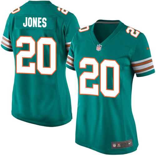 Women's Limited Reshad Jones Nike Jersey Aqua Green Alternate - #20 NFL Miami Dolphins